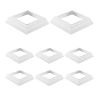 8 coperture per pali in vinile, 10,2 x 10,2 cm, in plastica bianca, copertura per pali a scatto, impermeabili, per verande, corrimano, binari delle scale, 8 pezzi