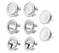 8 coperture per troppopieno, accessori decorativi per fori di drenaggio, tappi rotondi in plastica, 4 disegni di anelli di troppopieno, utilizzati in lavandini da cucina e bagno, vasche da bagno