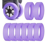 8 copriruota per bagagli, in silicone, protezione silenziosa, per bagagli a mano, per la maggior parte dei bagagli a mano, con accessori per bagagli, colore: viola