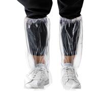 8 copriscarpe in plastica ispessita, usa e getta, impermeabili, alti 48,3 cm, per scarpe lunghe e stivali, antiscivolo, impermeabili, per esterni, per donne e uomini (4 paia, trasparenti)