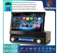8-Core 1 Din Android 14 Autoradio GPS CarPlay DSP FM RDS OBD2 DTV Wifi Bluetooth