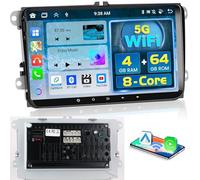 8 Core 4+64G Android 15 Autoradio per VW Golf Polo Passat Touran Tiguan T5 Trasporter Wireless Carplay&Android Auto, 9'' IPS Touch Screen stereo auto Bluetooth 5.0/GPS/Telecamera di Backup/FM/WiFi/SWC