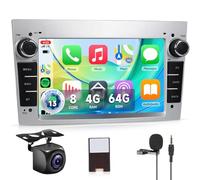 【8 Core 4+64G】Hodozzy Carplay Autoradio per Opel Astra Antara Vectra Corsa Zafira Meriva Vivaro Combo, 7 Pollice Android Autoradio con Android Auto/WiFi/GPS/RDS/FM/Bluetooth/USB/DSP,Argento