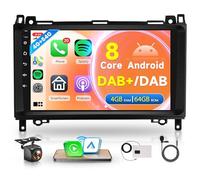 8 Core 4G+64G DAB+ Android Autoradio per Mercedes Benz A/B Class W169 W245 B200 W639 Vito Viano W906 Sprinter 9 Pollici Autoradio con Wireless Carplay Android Auto GPS Navi WiFi Bluetooth FM/RDS/DAB