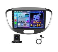 8 Core 4G+64G Hikity Android 15 Autoradio per Hyundai I10 2007-2013 con Wireless Carplay Android Auto, 9 Pollici IPS Touch Screen con Navigatore GPS Bluetooth WiFi FM/RDS DSP Retrocamera