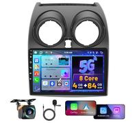 8 Core 4G+64G Hikity Android 15 Autoradio per Nissan Qashqai 2006-2016 con Wireless Carplay Android Auto, 9 Pollici IPS Touch Screen con Navigatore GPS Bluetooth WiFi FM/RDS DSP Retrocamera