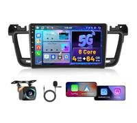 8 Core 4G+64G Hikity Android 15 Autoradio per Peugeot 508 2012-2016 con Wireless Carplay Android Auto, 9 Pollici IPS Touch Screen con Navigatore GPS Bluetooth WiFi FM/RDS DSP Retrocamera