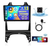 [8 Core 4G+64G] Hikity Car Radio per Peugeot 3008 2009-2016 Wireless Carplay Android Auto Android Autoradio 9 Pollici Stereo Auto con GPS 32EQ WIFI Bluetooth SWC MIC Telecamera Posteriore