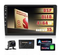 [8-core 4G+64G]Inefala Autoradio 2 Din, Chip Qualcomm Snapdragon Android 15 Integrato, Wireless Carplay Android Auto, 10" Stereo Auto Bluetooth con GPS WiFi 32EQ DSP 59UI RDS Retrocamera Mic