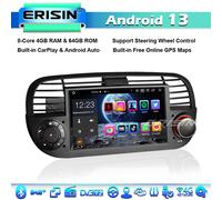Android 13 8-Core 64GB Autoradio GPS DAB+ DSP CarPlay per Fiat 500/500C/500S BT
