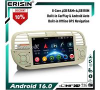 8-Core 64GB Android 16 GPS Autoradio per Fiat 500/500C/500S 500E DAB+ Canbus DSP