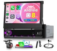 8 Core 6G+128G Wireless Carplay Android Autoradio 1 Din con Android Auto 4G SIM WiFi BDS GPS Navi 7 Pollici Retrattile Touchscreen Autoradio Mirror Link Bluetooth FM/RDS DSP SWC Telecamera Posteriore