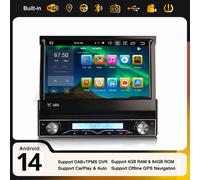 8-Core 7" CarPlay Android 14 1 Din Autoradio Navigatore DAB+ 64GB DVD WiFi BT5.0