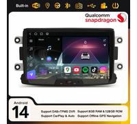8 Core 8+128GB Android 14 Autoradio Navi Dacia Duster Logan Dokker Lodgy Sandero