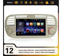8-Core Android 13 Autoradio DAB+ Navi CarPlay 64GB ROM DVB-T2 OBD2 DSP Fiat 500