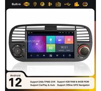 8-Core Android 13 Canbus Autoradio CarPlay Navi 64GB GPS Fiat 500 500C 500S 500E
