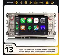 8-Core Android 13 DAB+ Autoradio Ford Focus S/C-Max Mondeo Galaxy 64GB Navi Wifi
