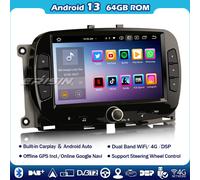 8-Core Android 14 64GB Autoradio Navi 4g DAB+Per Fiat 500 500C 500S 500E Carplay