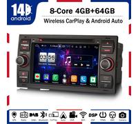 8-Core Android 14 Autoradio Carplay Ford Fiesta Mk6 Focus Mk2 C-Max Galaxy Kuga