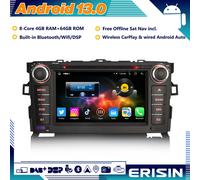 8-Core Android 14 Autoradio GPS for Toyota Auris DAB+ WiFi CarPlay RDS USB CD BT