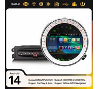 8 Core Android 14 Navi Autoradio CarPlay DAB+ WiFi DVD BMW Mini Cooper 4GB+64GB
