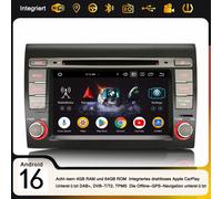 8-Core Android 16 DAB+ Autoradio Fiat Bravo CarPlay 4+64GB Wifi GPS Navi DVD DSP