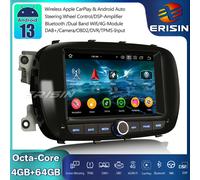 8-Core DAB+Android 13 Autoradio GPS CarPlay FM OBD2 Canbus DTV USB per Fiat 500X