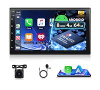 [8 Core Qualcomm Chip] 4+64G Motorsi 2 Din Car Play Autoradio, Bluetooth Android Auto Stereo con Schermo, con GPS Navi, WiFi, SWC, FM/RDS, DSP, MirrorLink, USB + Backup Telecamera