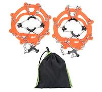 8 crampi da denti Cover del piede trazione neve picchi di trazione pesante artigli in acciaio inossidabile tacchette di ghiaccio anti -slip per lo sci di alpinismo escursionismo (Arancia)