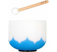 8" Crystal Singing Bowl Lotus 440 Hz G - Blue (Throat Chakra) incl. 1 legno Mallet