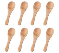8 Cucchiaini di Legno Piccoli, 10 x 3 cm Colore Legno Mini Cucchiai di Legno Mini Cucchiaini per Condimenti Cucchiaini Minuscoli Utensili da Portata in Legno per Spezie Salse Zucchero Miele