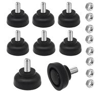 8 cuscinetti in gomma M8, piedini regolabili in gomma a vite, piedini regolabili M8 x 30 mm, piedini con dadi, ammortizzanti, antiscivolo, per mobili, tavoli, sedie, divani