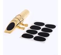 8 cuscinetti per bocchino per sassofono contralto e tenore, in silicone, 0, 5 mm, 0 8 mm, proteggono il bocchino del sassofono da segni di morso e denti del suonatore (nero, 0,8 mm)