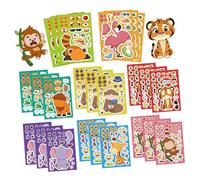 8 decalcomanie rimovibili a forma di animali per tablet e telefoni in PVC, sicure per bambini, decorazioni artistiche riutilizzabili