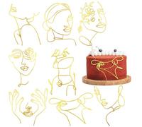 8 decorazioni per torta di compleanno con regina di compleanno, in acrilico, dorate, con scritta "Happy Birthday", decorazioni per torte di compleanno, decorazioni per torte