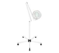8 diottrie LED lente d'ingrandimento lampada da terra con 5 base girevole e braccio, 120 LED 24 W per cosmetologie, adesivi dentisti, tecnici delle unghie