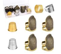 8 ditali per cucito a mano, per ricamo a mano, accessori per cucito, protezioni regolabili per le dita per trapuntatura, lavoro a maglia, ricamo (versione base)