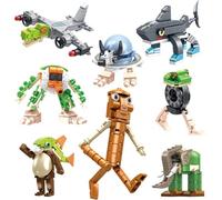 8 divertenti figure 3D Italiane rosso cervello, giocattolo per bambini e adulti, mattoncini da costruzione Tralalero Shark, divertente Weird Stuff da collezionare, giocattolo creativo, T Tung Tung