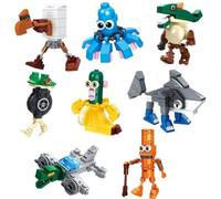 8 divertenti figure 3D Italiane rosso cervello, giocattolo per bambini e adulti, mattoncini da costruzione Tralalero Shark, divertente Weird Stuff da collezionare, giocattolo creativo, T Tung Tung