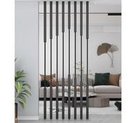 8 divisori in metallo nero - separatori per la privacy dal pavimento al soffitto, autoportanti, pannelli di separazione per stanze H-0,8 m/80 cm, ideali per uffici e casa
