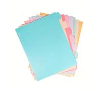 8 divisori multicolore in plastica A4 con 8 linguette per raccoglitori a 3 anelli