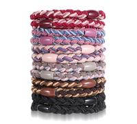 8 elastici per capelli per ragazze, multicolore, intrecciati per donne e ragazze, possono essere utilizzati come fascia e braccialetto durante lo sport e nella vita di tutti i giorni