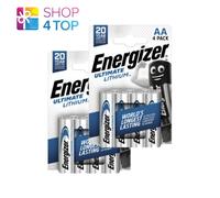 8 Energizer Aa Ultimate Litio L91 Batterie 4BL 1.5V Mignon Stilo LR6 2048 Nuovo