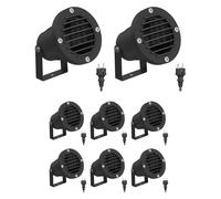 8 faretti da giardino DUK con griglia per esterni, IP65, connettore nero, 1x