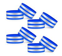 8 Fasce Catarifrangenti Running Blu 2 Bande 35 x 5 cm Elastiche Regolabili
