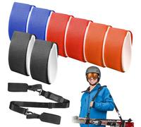 8 fasce di fissaggio per sci, 5 x 45 cm, regolabili Eva, fasce per sci e sci, con imbottitura protettiva per sport invernali, accessori da sci (nero, blu, arancione e rosso)