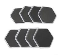8 feltrini per mobili, resistenti, protezioni per pavimenti in legno duro, moquette, piastrelle, imbottitura in schiuma EVA, per traslochi esagonali, 6 cm, nero e bianco
