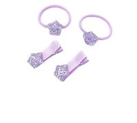 8 fermagli for capelli a forma di cuore con stelle di paillettes carine, clip for frangia dolce con corda for legare i capelli, elegante accessorio for capelli laterale for ragazze(Purple)