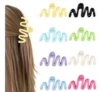8 fermagli per capelli da donna, a forma di onda in gelatina, 10,2 cm, grandi, antiscivolo, accessori per capelli per ragazze e ragazze, 8 colori