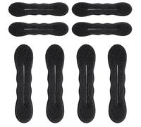8 fermagli per chignon da donna, colore nero, antiscivolo, in spugna per chignon, per capelli lunghi, sottili, ricci, lisci, ondulati, stile ondulato (4 grandi, 4 piccoli)